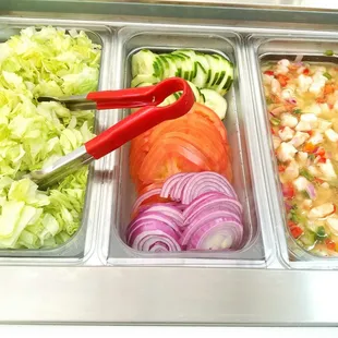a variety of salads