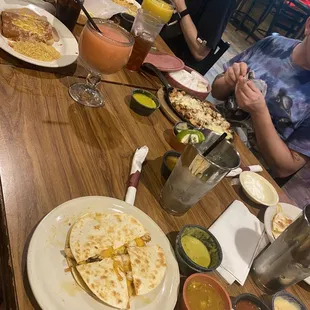 Chicken Quesadilla, Queso Fundidos, and a bunch of THE best margaritas in Lawton!!