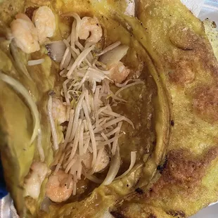 Banh Xeo - Saigon Pancake inside (shrimp only - no pork) - so good!