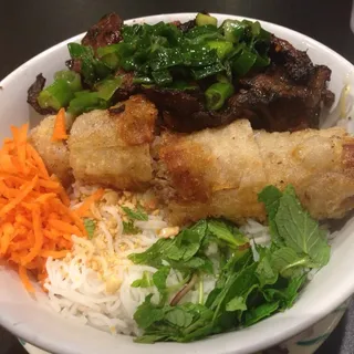 17. Pork Kebab, Imperial Roll over Vermicelli