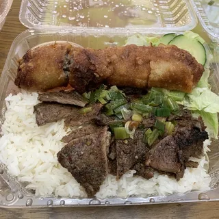 24. Rice & Imperial Rolls with Pork Kebab Combo Plate