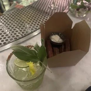 Birthday dessert and drink