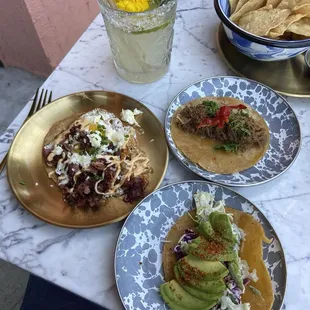 Korean BBQ street taco, shrimp taco and pastrami taco