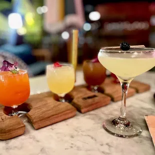 a variety of cocktails