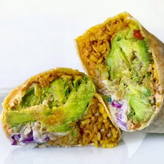 Vegan Fried Avocado Burrito