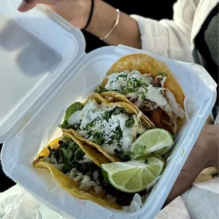 Fish Pastor Taco, Lime Chicken Taco, Steak Taco