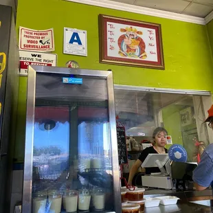 a man and a woman in a restaurant