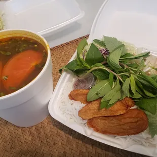 Bun rieu-tomato and crabcake soup. Loved this because it wasn&apos;t so sweet like many other places do it.