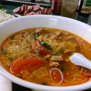 5. Bun Rieu Cua Tofu Huyet, Cha Chien