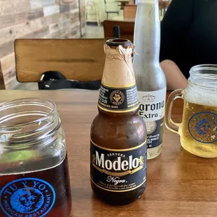 Ice cold Mexican beers.