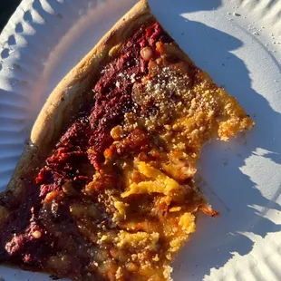 day old (at least) slice they sold me.  barely made it thru 3 bites before I started feeling sick.  Gross &amp; unacceptable, especially for $4