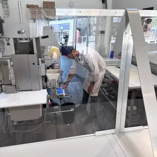 Chef Blake making the pasta fresh