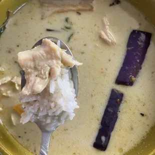 Green curry with chicken