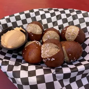 Pretzel bites with beer cheese