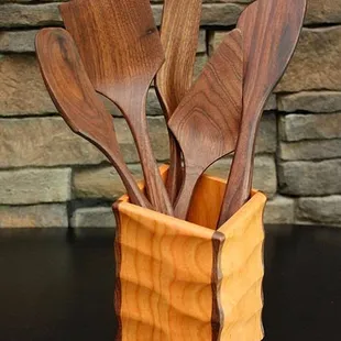 wooden kitchen caddy