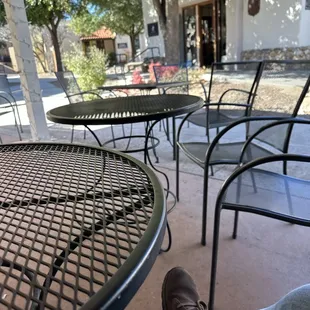 a person&apos;s feet on a table