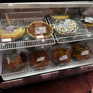 Nice selection of quiche and pies.