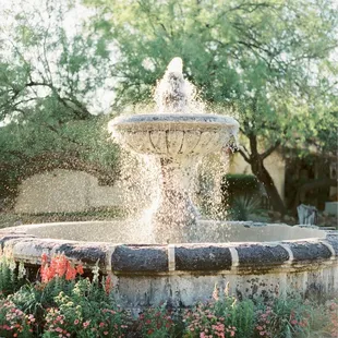 Fountain outside of the resort