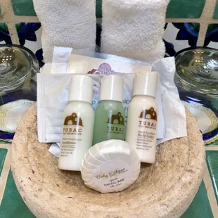 Tubac complimentary soap/ shampoo and conditioner