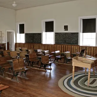 Inside the 1885 Tubac Schoolhouse.
