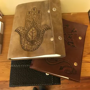 Handmade leather journals