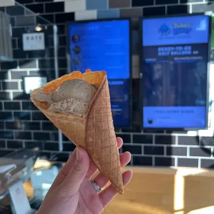 Coffee waffle cone