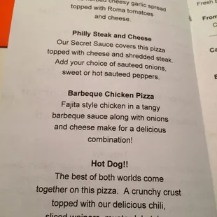 menu