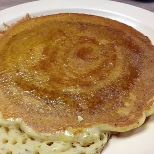 Pancake has butter cooked inside... YUM!