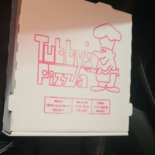 Medium size pizza box.