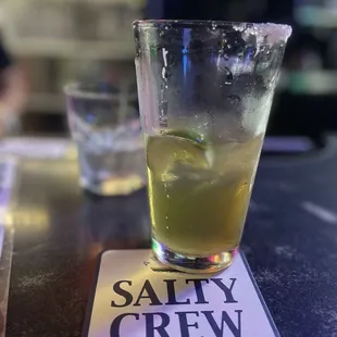 a drink on a coaster