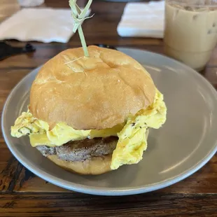 Breakfast sandwich with sausage