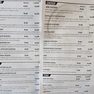 a menu for a restaurant