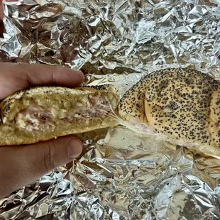 Gramma Max's Hot Ham and Swiss - Size reduced to a slider. Taste is fine but really meager portions - how much more can u reduce