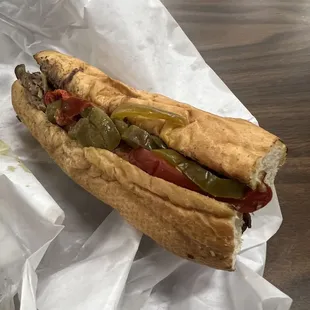 Philly Cheesesteak with Provolone, w/o jalapeños.