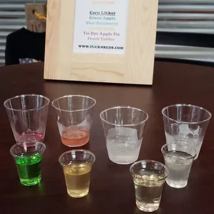 Flight of wine (minus grapes) and shine.