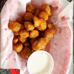 Fried okra with ranch