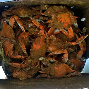 a box full of crabs