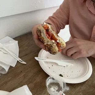Salmon bagel