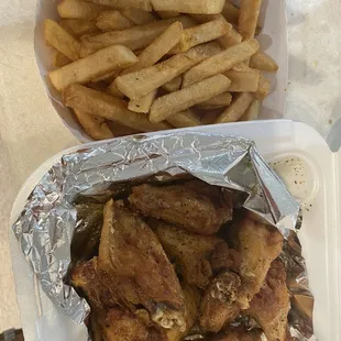 Wings and fries