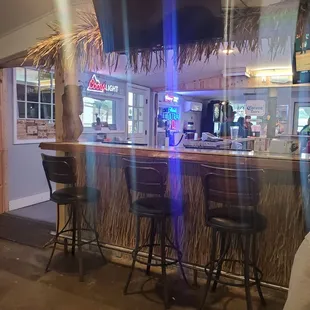 The tiki bar inside