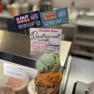 2023 ARW Special - 3 baby scoops  of 3 different flavors (mint, pumpkin, coffee)