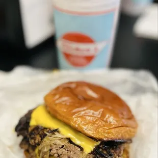 Double Onion Burger with Cheese