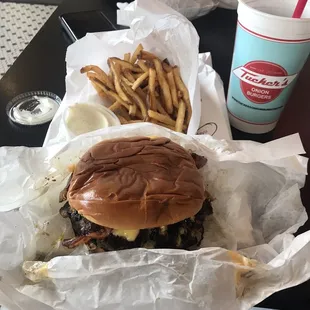 Bacon double onion cheeseburger
