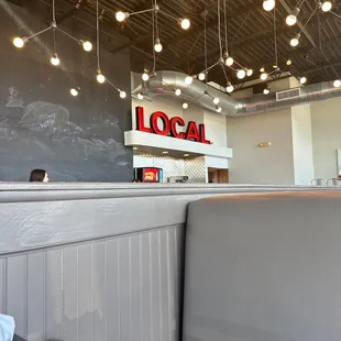 a view of the dining area