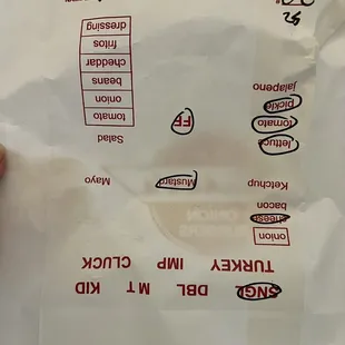 Your bag w/order