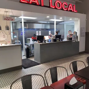 a view of the dining area