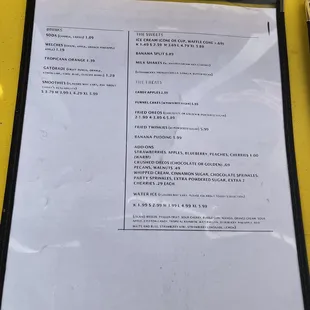 a menu