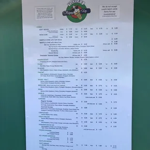 Yummy menu with lots of treats