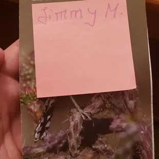 Map waiting with name on it -