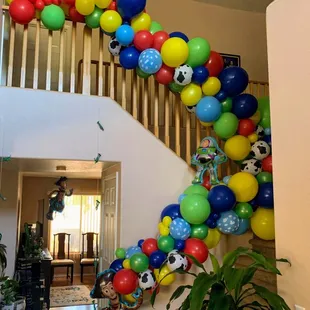 Organic Garland going up stairway